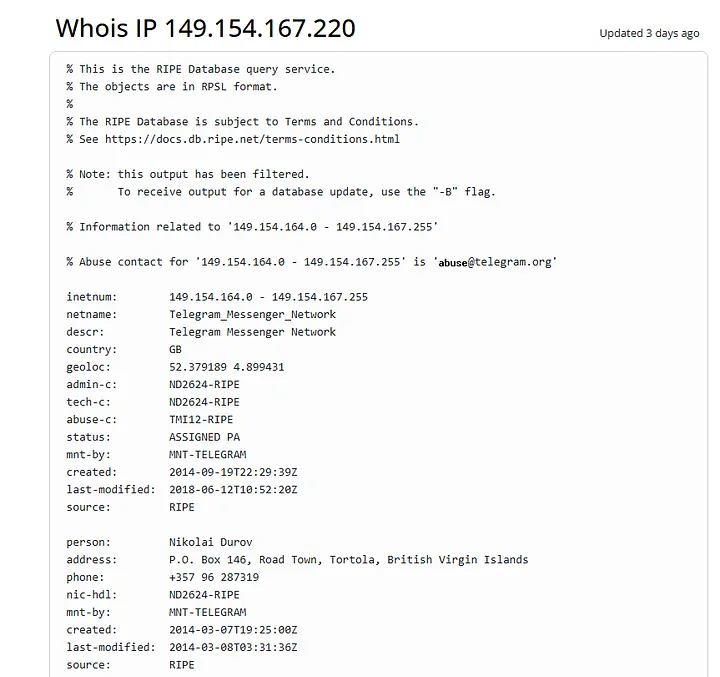 IP lookup