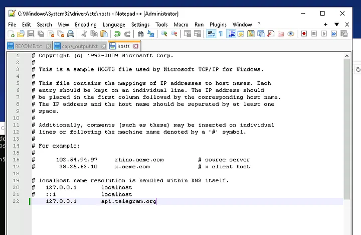 Windows /etc/hosts file