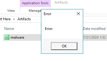 malware.exe pop-up