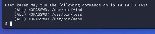 sudo -l