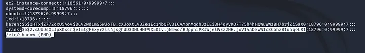 sudo less /etc/shadow