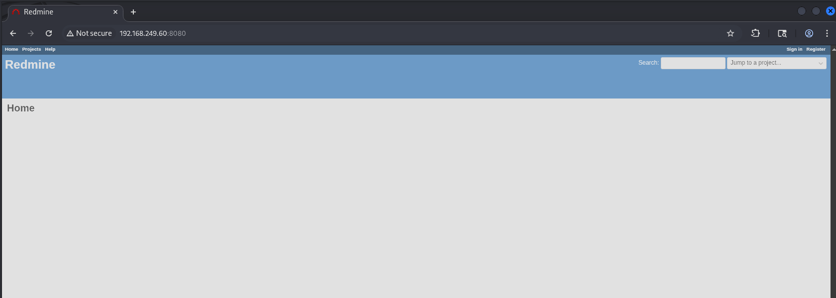 Redmine landing page