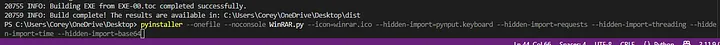 Converting the WinRAR.py into WinRAR.exe