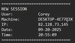 Startup info from the log