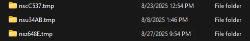 Random temp folders