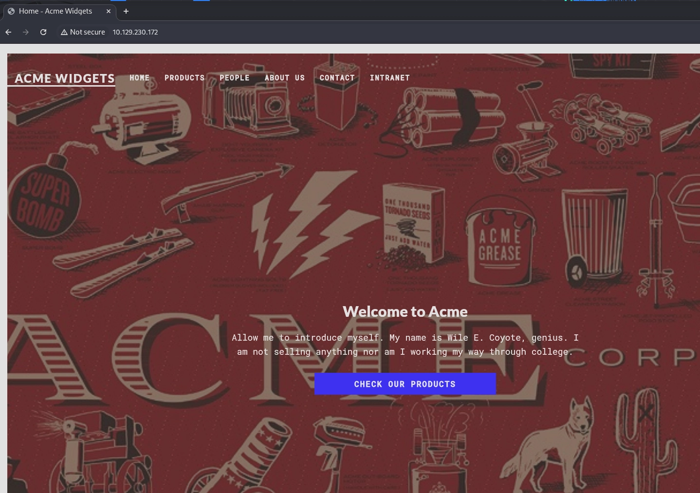 Acme Widgets homepage