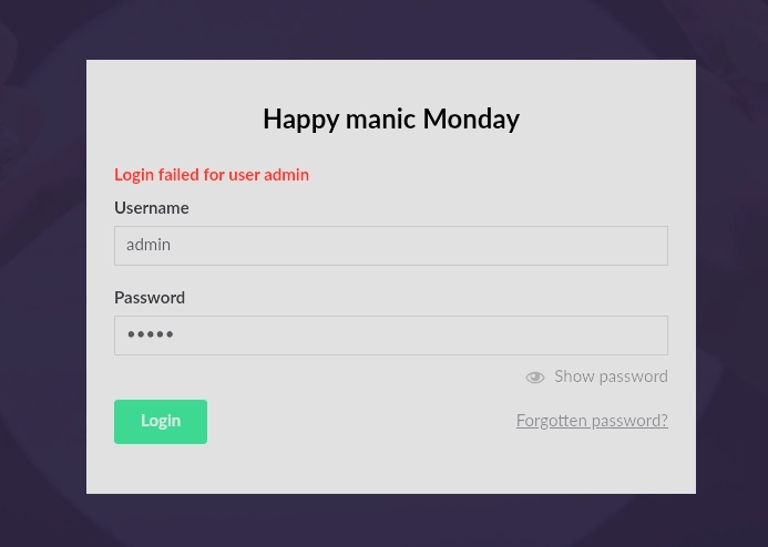 Umbraco login form