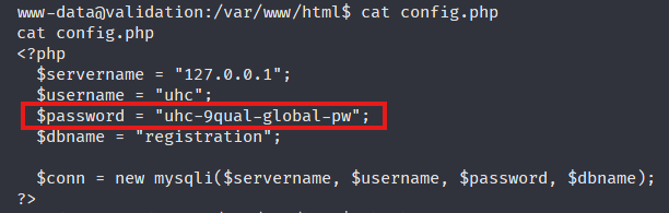 config.php credentials