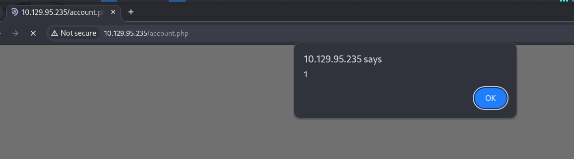 persisted XSS on account.php
